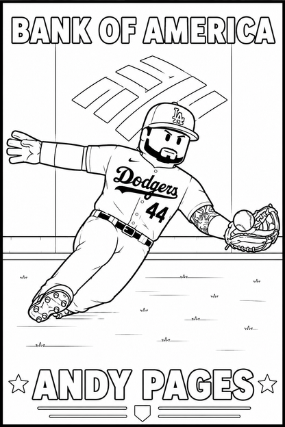 MLB Los Angeles DODGERS x ROBLOX 30 Coloring pages