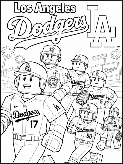 MLB Los Angeles DODGERS x ROBLOX 30 Coloring pages