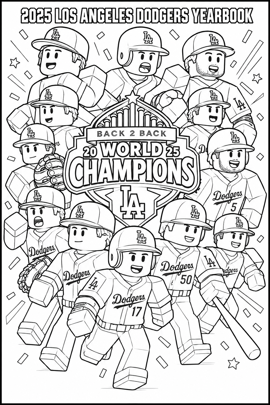 MLB Los Angeles DODGERS x ROBLOX 30 Coloring pages