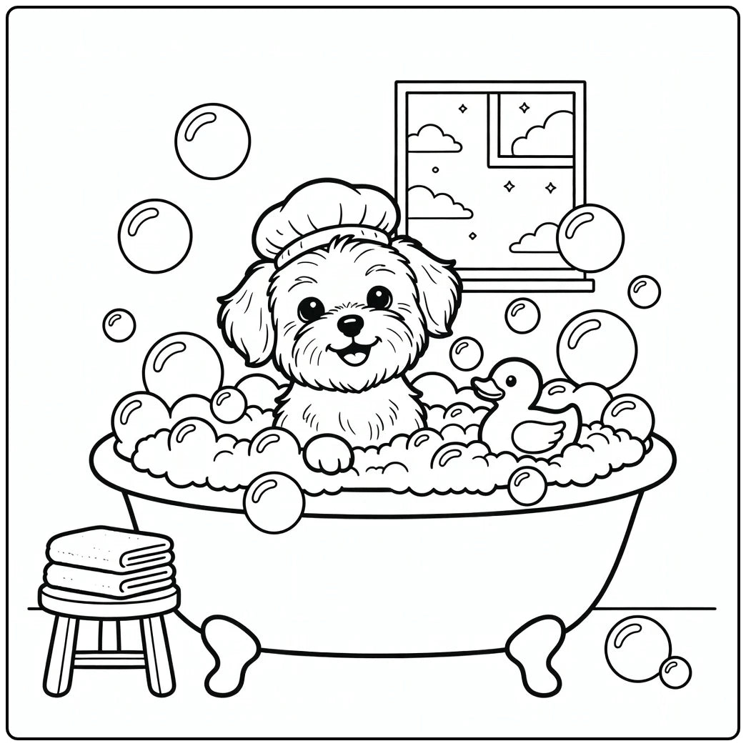 30 Cute Dog Coloring Pages for Preschoolers : Printable PDFs To Print
