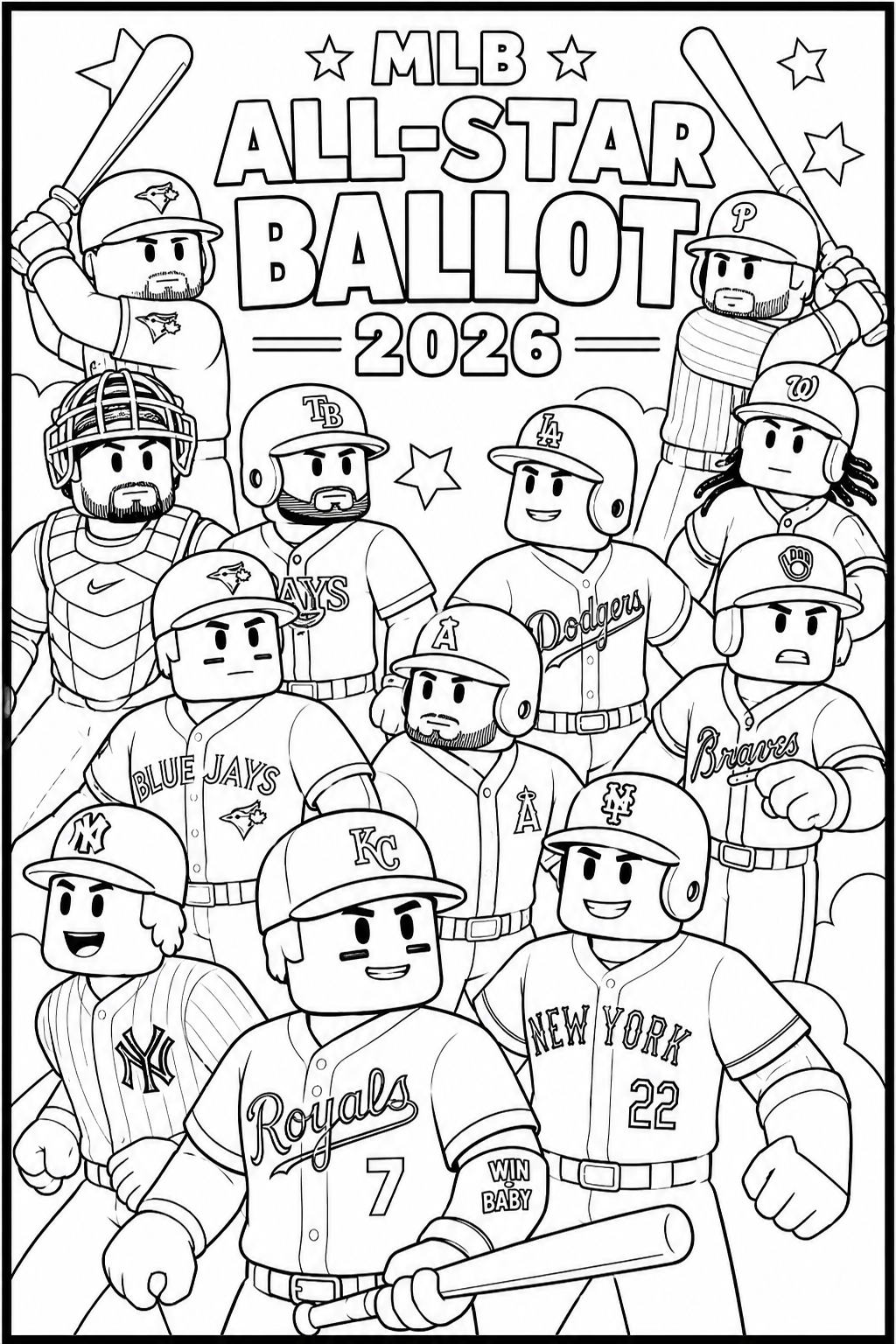 MLB ALL STAR 2026 x ROBLOX 23 Coloring pages