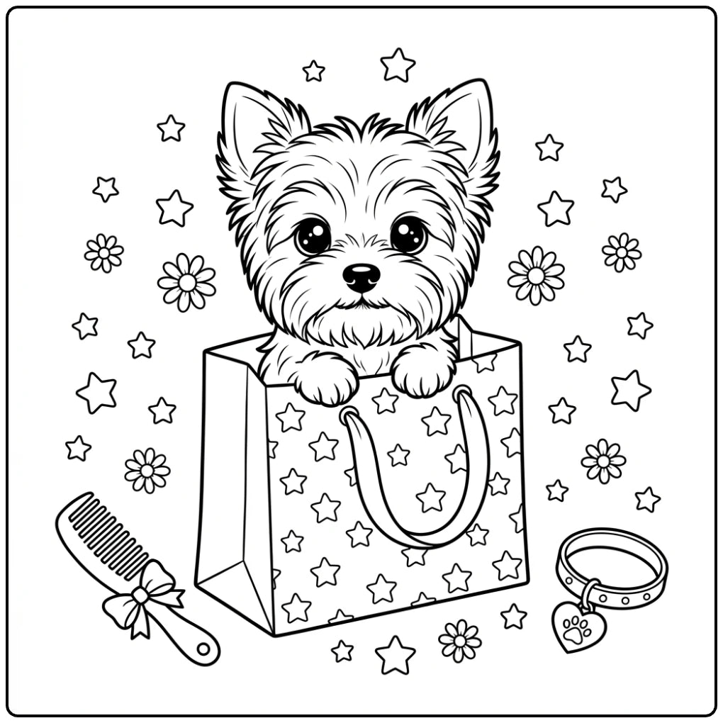 40 Yorkie Coloring Pages: Printable PDFs To Print