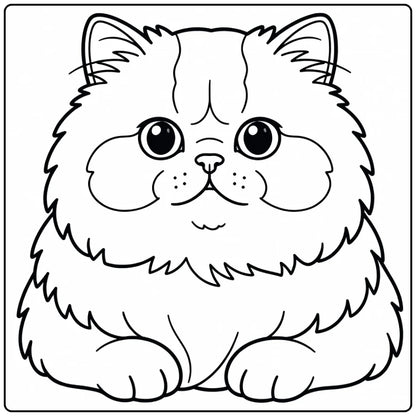 50 Cat Coloring Pages Bundle : Printable PDFs To Print (Pack 1)