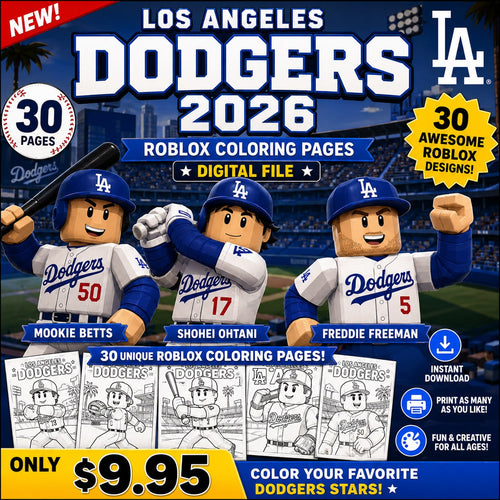 MLB Los Angeles DODGERS x ROBLOX 30 Coloring pages