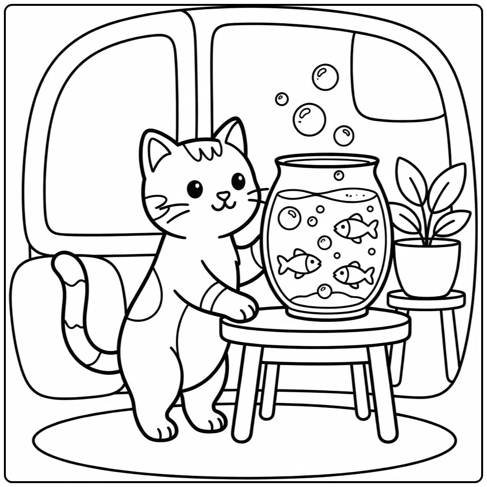 50 Cat Coloring Pages Bundle : Printable PDFs To Print (Pack 1)