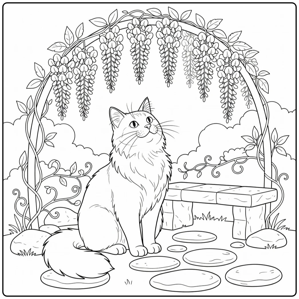 50 Cat Coloring Pages Bundle : Printable PDFs To Print (Pack 1)