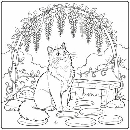 50 Cat Coloring Pages Bundle : Printable PDFs To Print (Pack 1)