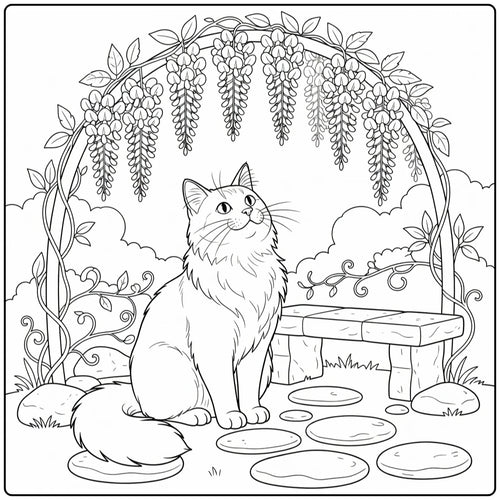 50 Cat Coloring Pages Bundle : Printable PDFs To Print (Pack 1)