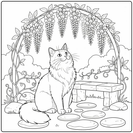 50 Cat Coloring Pages Bundle : Printable PDFs To Print (Pack 1)
