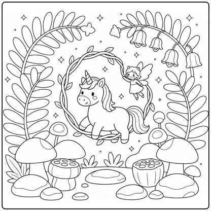 10+ Unicorn Fairy Coloring Pages