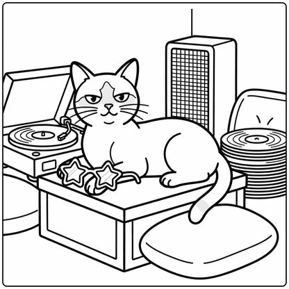 50 Cat Coloring Pages Bundle : Printable PDFs To Print (Pack 2)