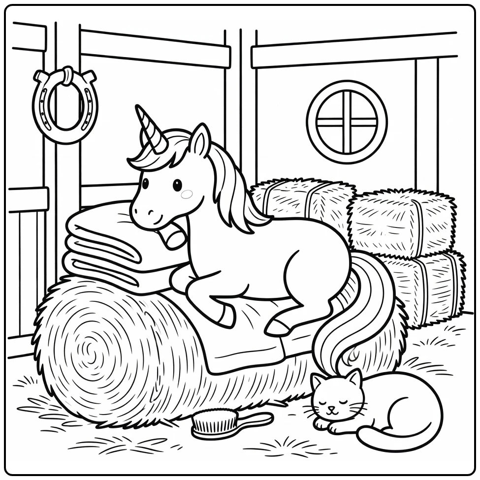 10 Lying Unicorn Coloring Pages