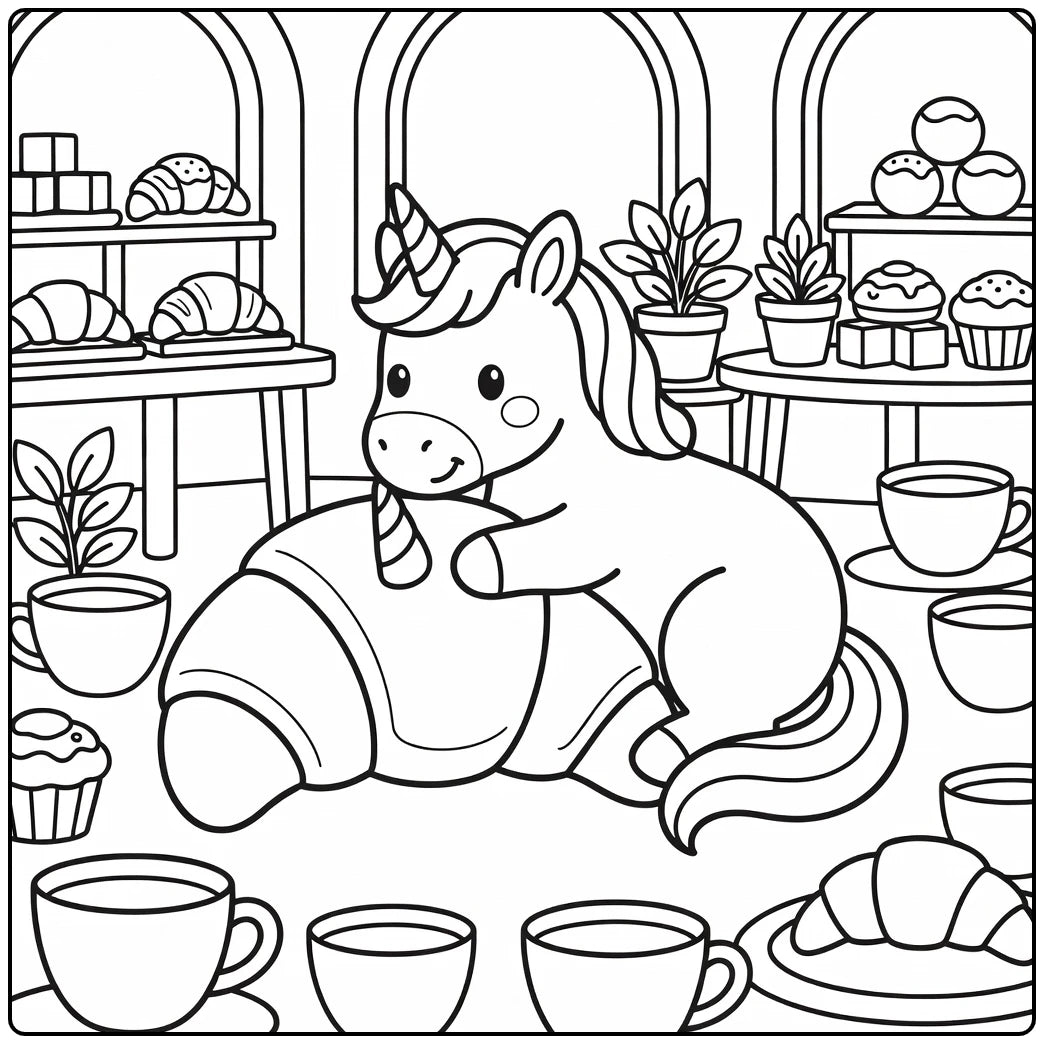 20+ Unicorn Food Coloring Pages