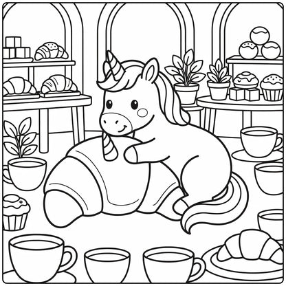 20+ Unicorn Food Coloring Pages