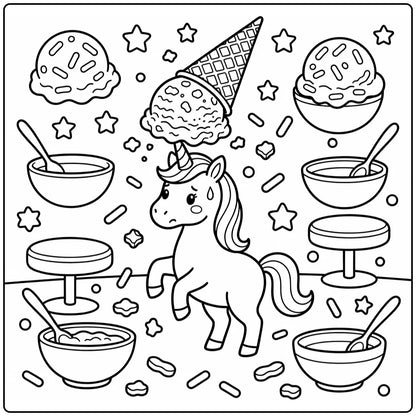 20+ Unicorn Food Coloring Pages