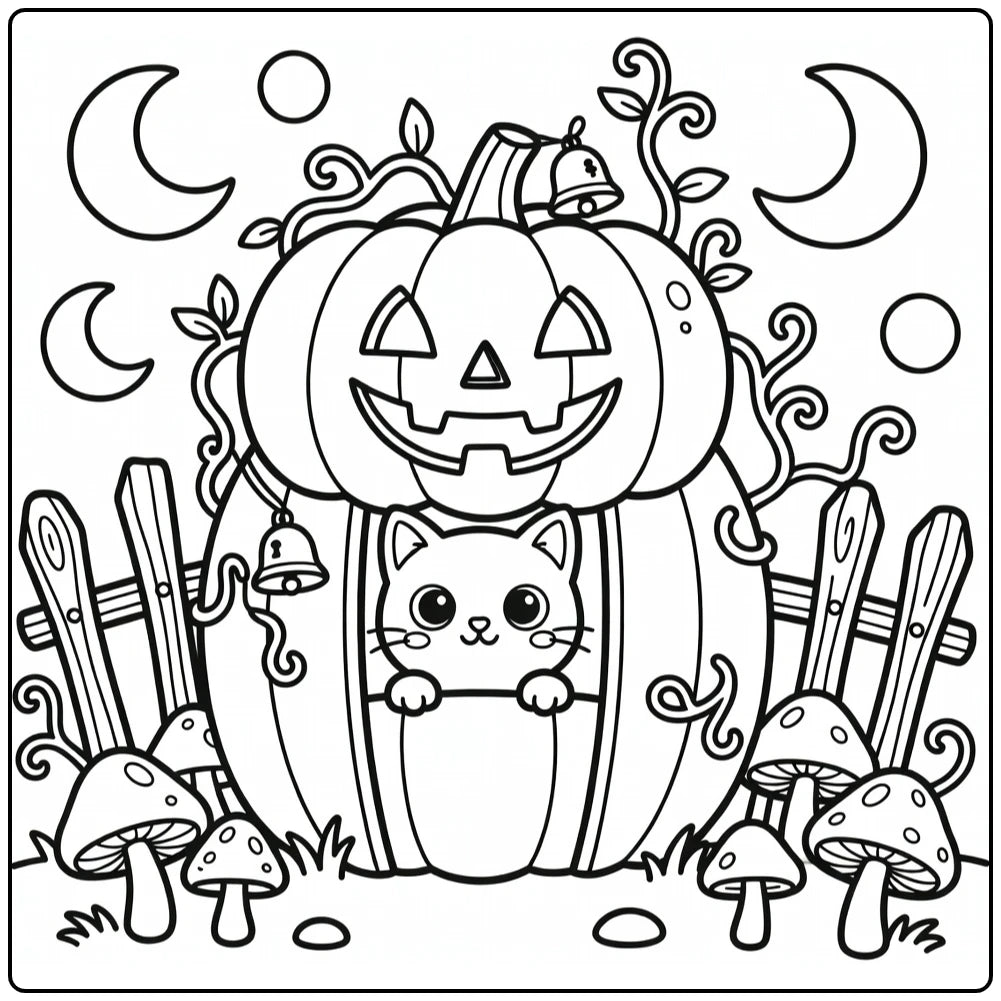 50+ Halloween Cat Coloring Pages: Instant PDF Downloads