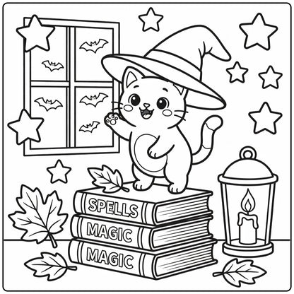 50+ Halloween Cat Coloring Pages: Instant PDF Downloads