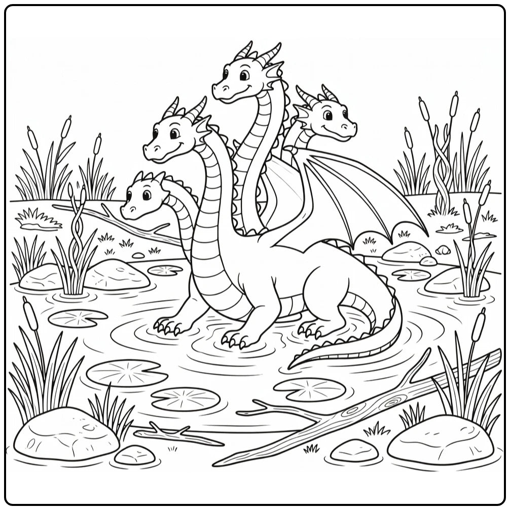 10+ Hydra Dragon Coloring Pages