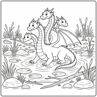 10+ Hydra Dragon Coloring Pages