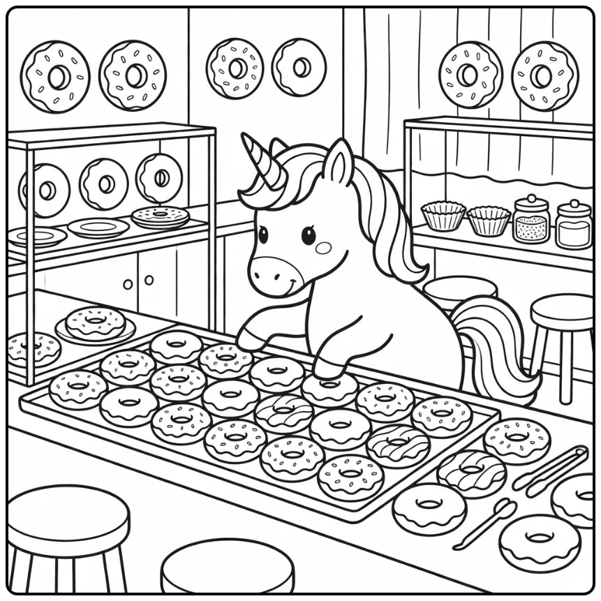 20+ Unicorn Food Coloring Pages