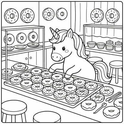 20+ Unicorn Food Coloring Pages
