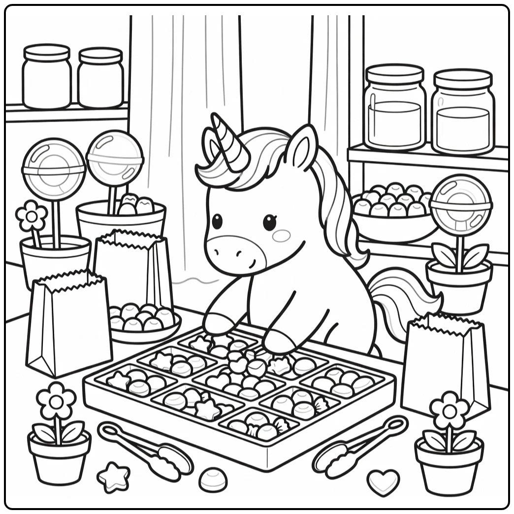 20+ Unicorn Food Coloring Pages