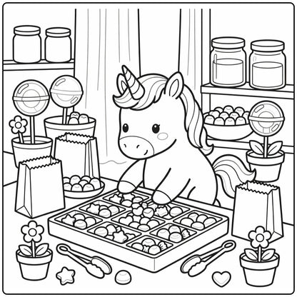 20+ Unicorn Food Coloring Pages