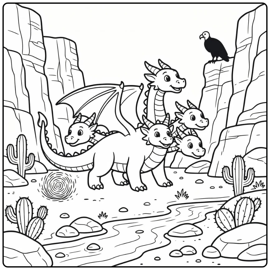 10+ Hydra Dragon Coloring Pages