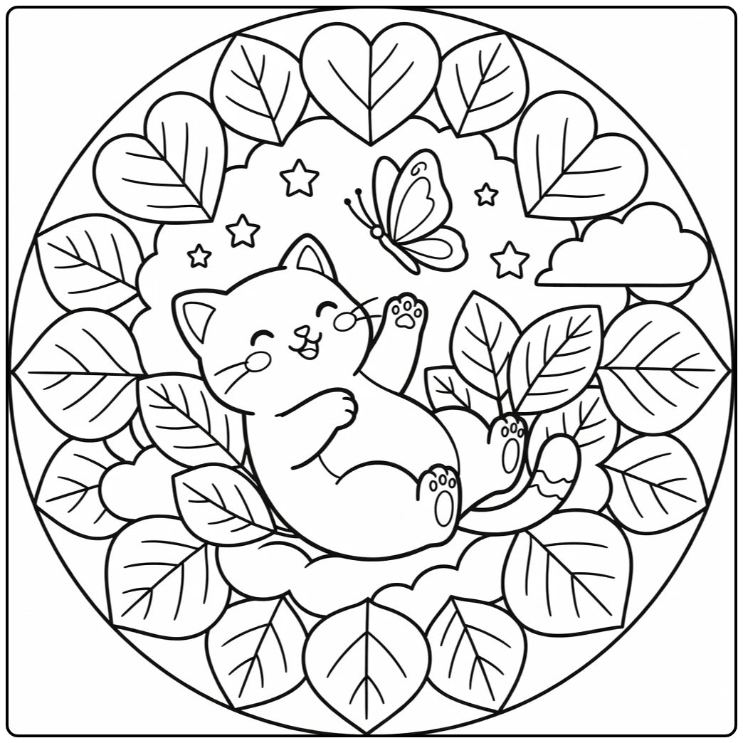 30 Mandala Cats Coloring Pages: Printable PDFs To Print