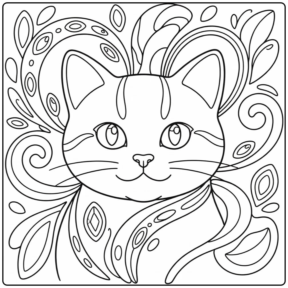 50 Cat Coloring Pages Bundle : Printable PDFs To Print (Pack 3)