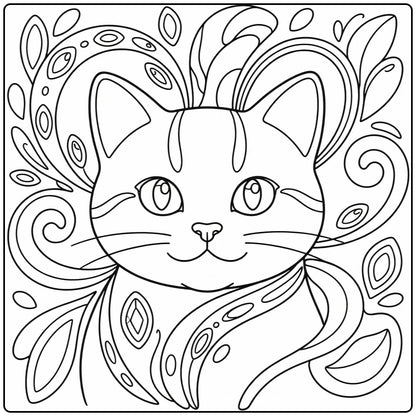50 Cat Coloring Pages Bundle : Printable PDFs To Print (Pack 3)
