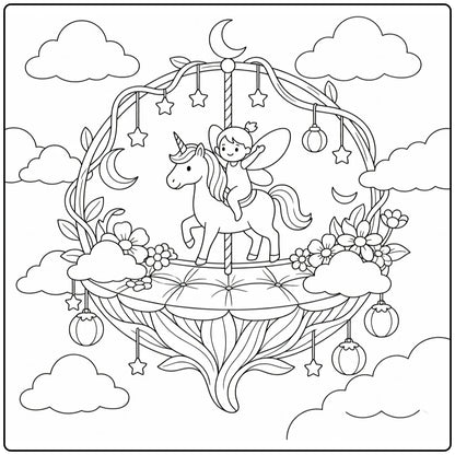 10+ Unicorn Fairy Coloring Pages