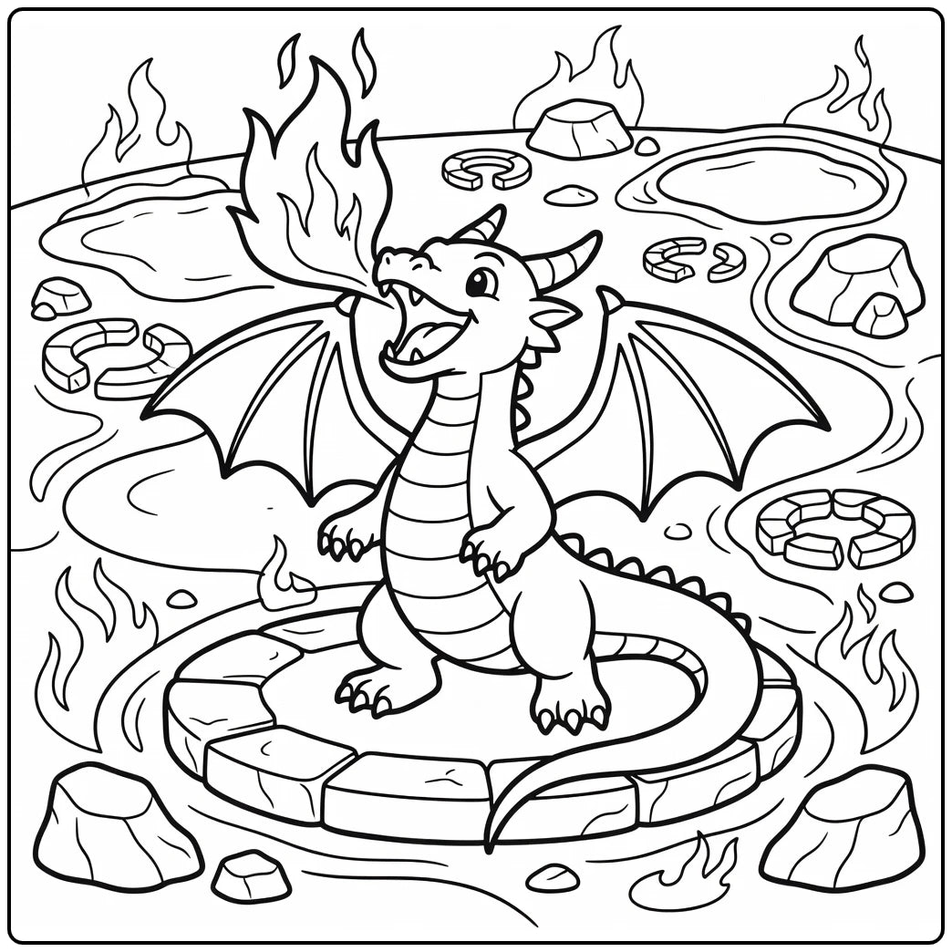 30+ Fire Dragon Coloring Pages