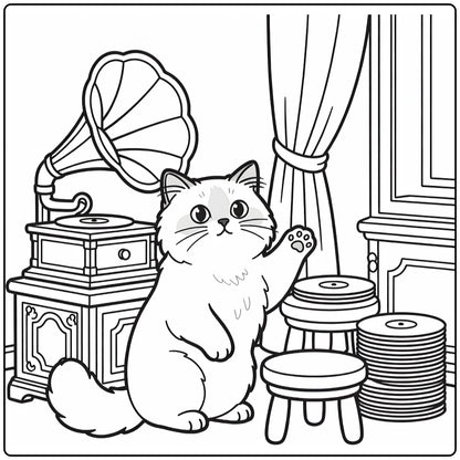 50 Cat Coloring Pages Bundle : Printable PDFs To Print (Pack 3)
