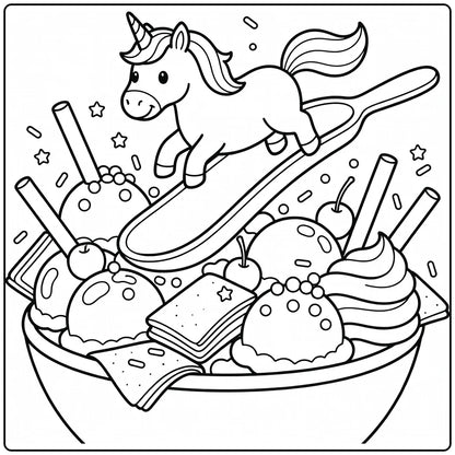 20+ Unicorn Food Coloring Pages