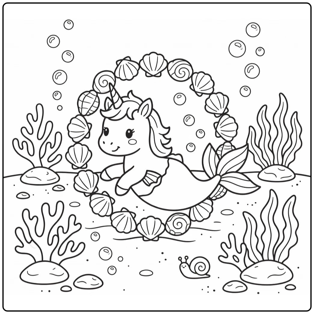 30+ Unicorn Mermaid Coloring Pages