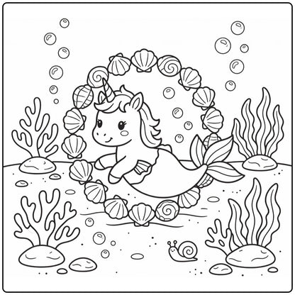 30+ Unicorn Mermaid Coloring Pages