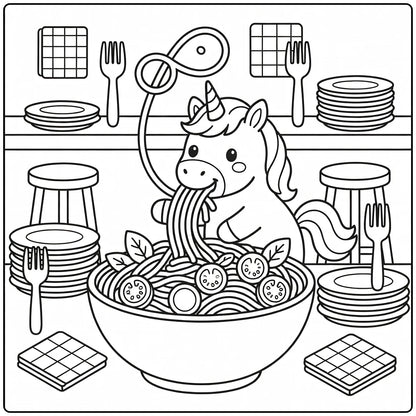 20+ Unicorn Food Coloring Pages