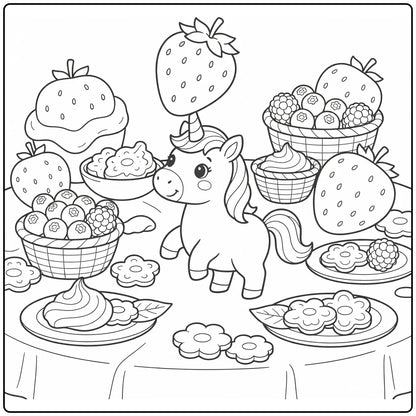 20+ Unicorn Food Coloring Pages