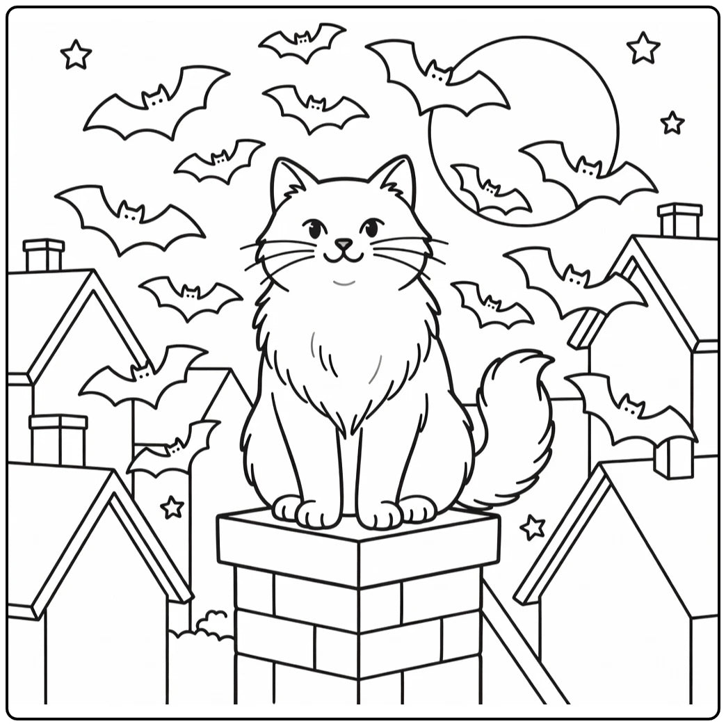 50+ Halloween Cat Coloring Pages: Instant PDF Downloads