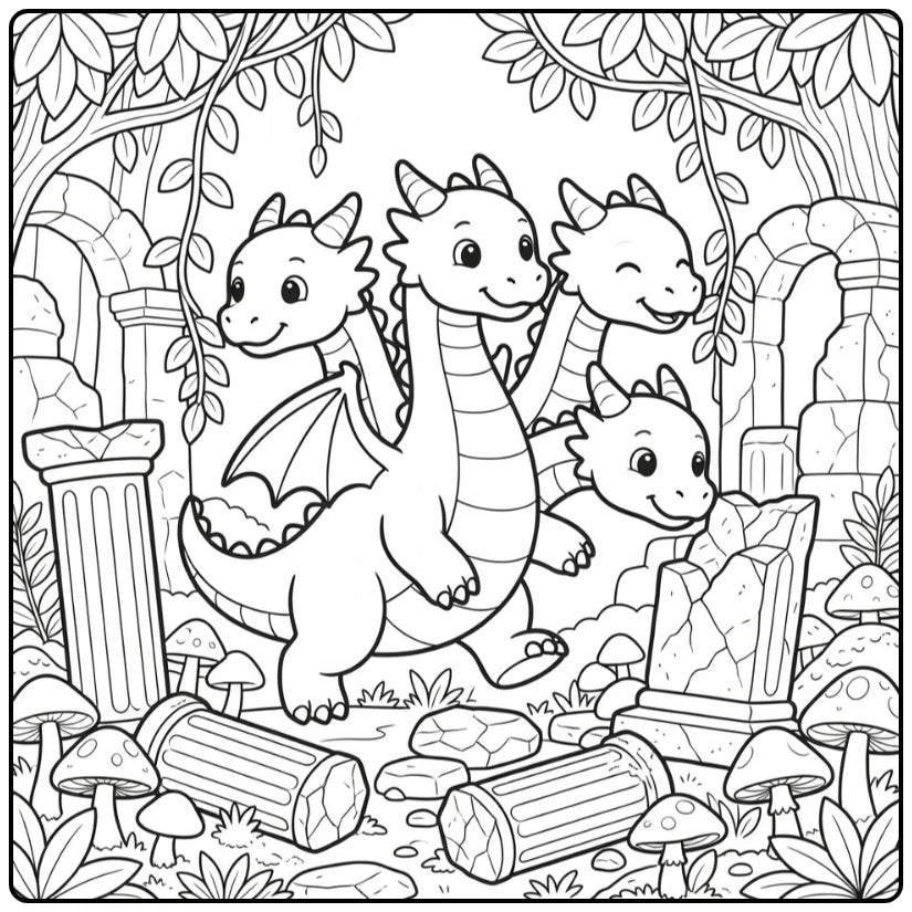 10+ Hydra Dragon Coloring Pages
