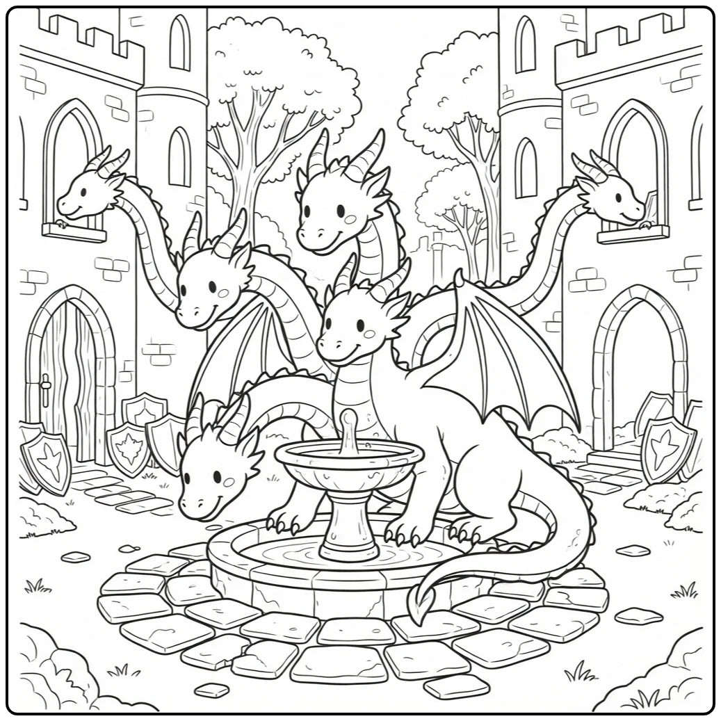 10+ Hydra Dragon Coloring Pages