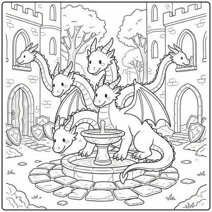 10+ Hydra Dragon Coloring Pages