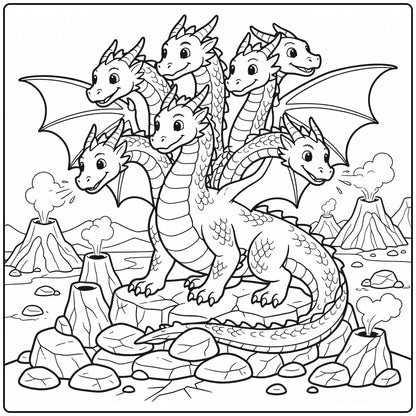 10+ Hydra Dragon Coloring Pages