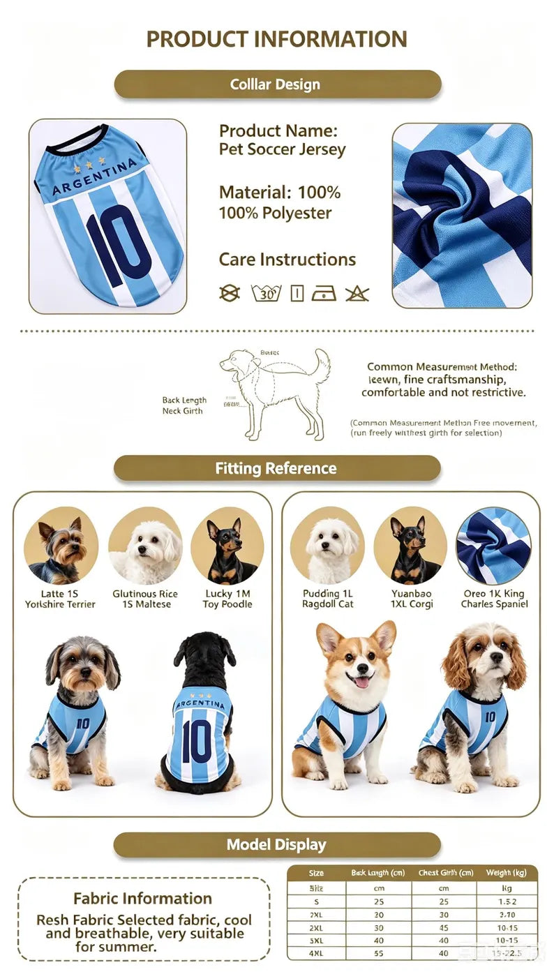 Personalized Argentina Dog Jersey, Custom Pet Soccer Shirt, Argentina Football Dog Outfit, Pet Team Jersey, Argentina Fan Gift