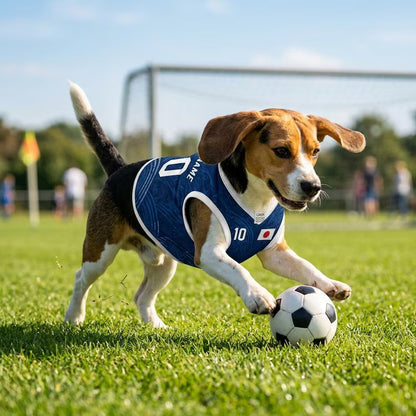 Pet Soccer Japan Jersey, Team Dog Shirt, Game Day Outfit for Dogs, Football Cat Clothes, Custom Name Number Puppy Football Jersey