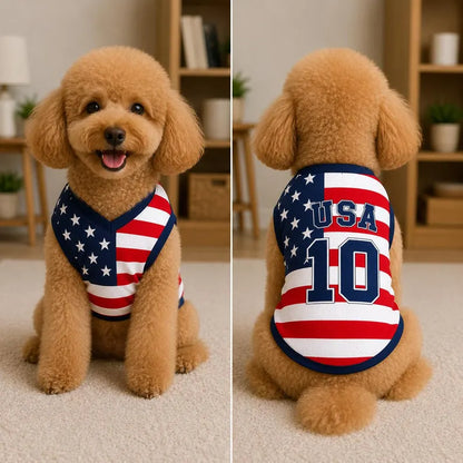 Personalized USA Pet Jersey, American Flag Dog Shirt, Custom USA Soccer Pet Outfit, Patriotic Dog Jersey, 4th of July Pet Clothing