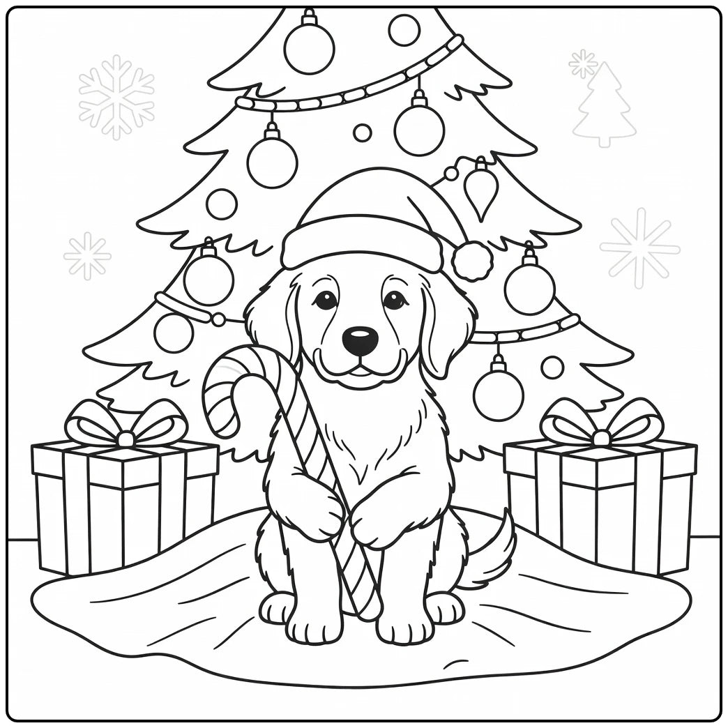30 Christmas Dog Coloring Pages: Printable PDFs To Print