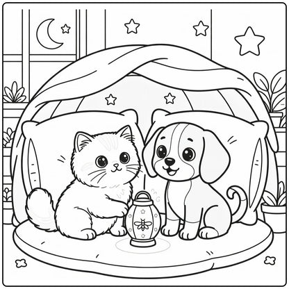 50+ Cat and Dog Coloring Pages: Download & Print