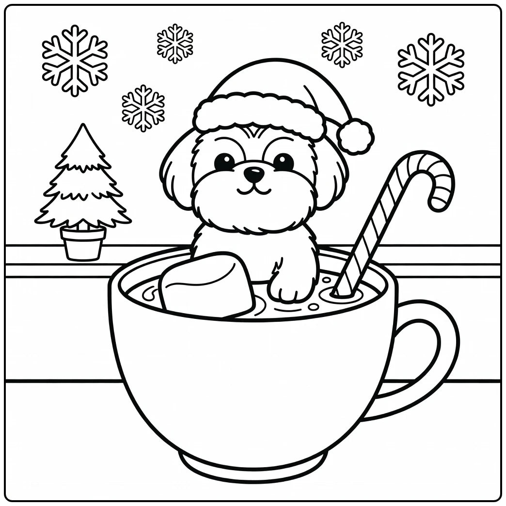 30 Christmas Dog Coloring Pages: Printable PDFs To Print